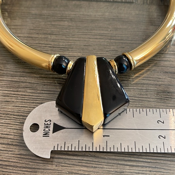 Vintage 1987 Avon “Modern Elegance” Black & Gold Tubular Necklace - Picture 11 of 16